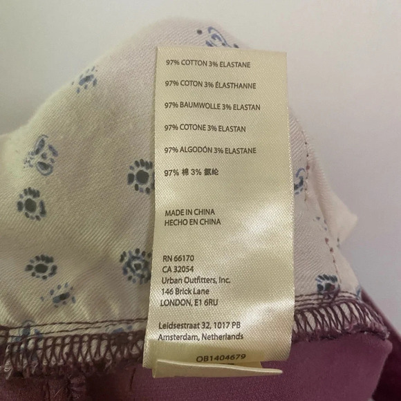 Anthropologie Pilcro Corduroy Skinny Pants High Rise Stretch Purple - Picture 4 of 4